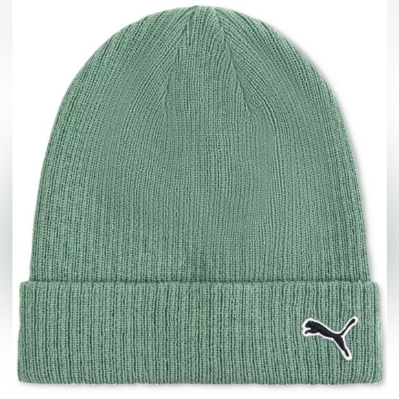 PUMA Fundamental Cuff Beanie Sage Green One Size NWT - Picture 1 of 5